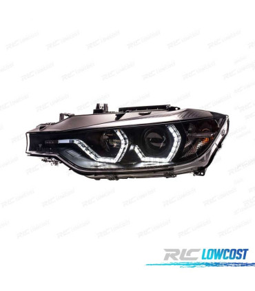 PHARES BMW F30 F31 ANGEL EYES LED TRU DRL NOIR 11-15