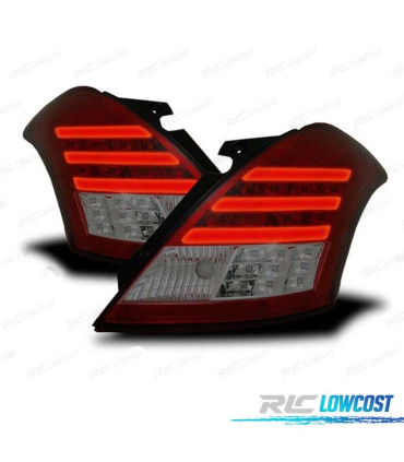 FEUX ARRIÈRE SUZUKI SWIFT 10-17 BARRE LED ROUGE FUMÉ
