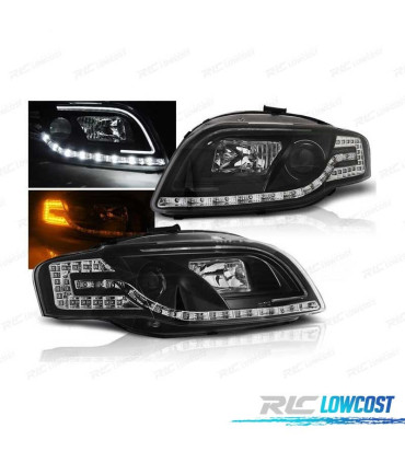 PHARES LED POUR AUDI A4 B7 04-08 NOIR