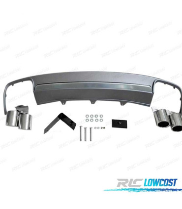 DIFFUSEUR AUDI A4 B8 11-15 LOOK S4 + 2 EMBOUTS INOX