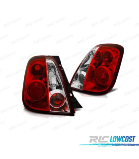 FEUX ARRIÈRE POUR FIAT 500 07- STYLE LEXUS ROUGE BLANC