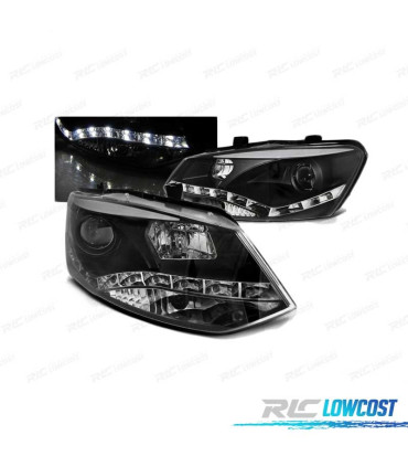 PHARES TRU DRL VOLKSWAGEN VW POLO 6R 09-14 NOIR