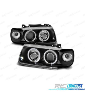 PHARES VOLKSWAGEN VW POLO 6N HATCHBACK 94-99 YEUX D'ANGE NOIR