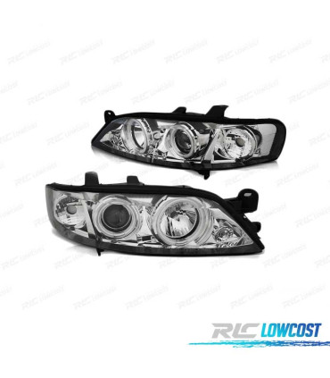PHARES OPEL VECTRA B 99-02 ANGEL EYES CCFL CHROMÉ