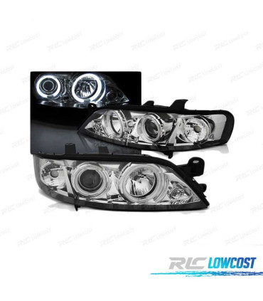 PHARES OPEL VECTRA B 99-02 ANGEL EYES CCFL CHROMÉ