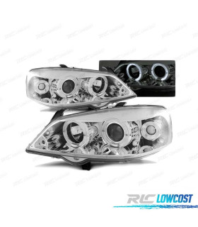 PHARES POUR OPEL ASTRA G 97-04 ANGEL DE EYES CHROMÉ