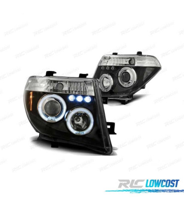 PHARES NISSAN NAVARA 04-09 PATHFINDER 05-10 ANGEL EYES LED NOIRS
