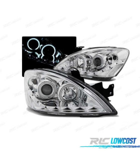 PHARES LED ANGEL EYES CCFL MITSUBISHI LANCER 7 04-07 CHROMÉ