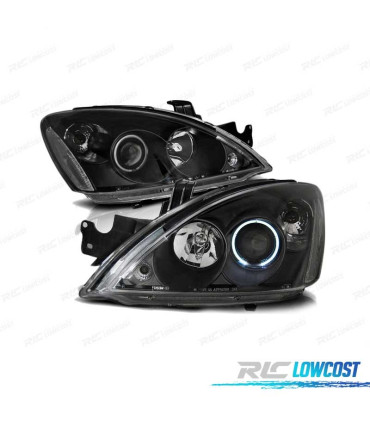 PHARES POUR MITSUBISHI LANCER 7 04-07 ANGEL EYES FOND NOIR
