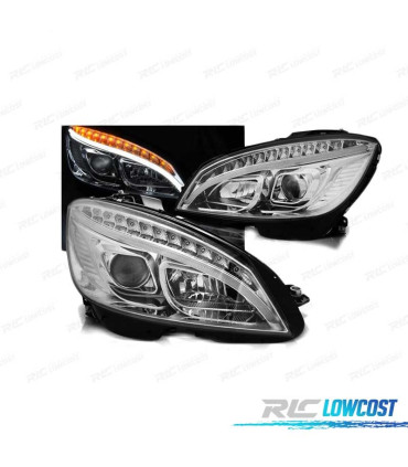 PHARES MERCEDES W204 07-10 LED TUBE LIGHT CHROMÉ