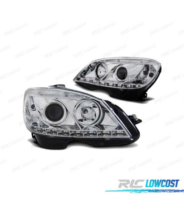 PHARES DIURNES MERCEDES W204 07-10 CHROMÉ H7