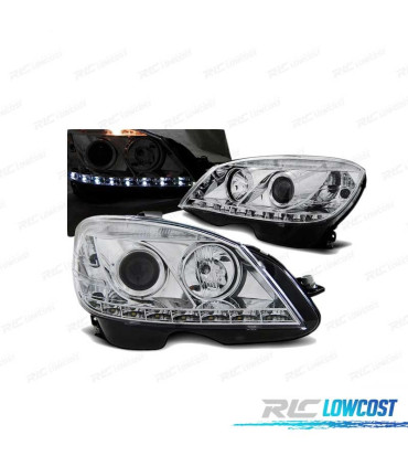 PHARES DIURNES POUR MERCEDES W204 07-10 CHROMÉ