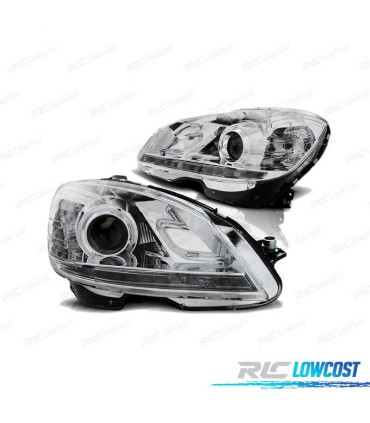 PHARES DIURNES POUR MERCEDES W204 07-10 CHROMÉ