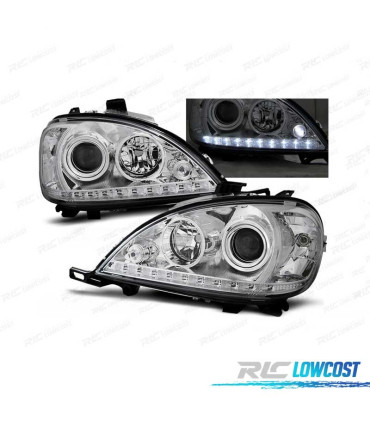 PHARES MERCEDES W163 98-01 DIURNES LED CHROMÉ