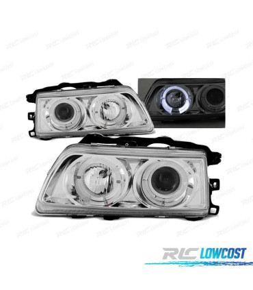 PHARES POUR HONDA CRX 87-89 ANGEL EYES CHROMÉ
