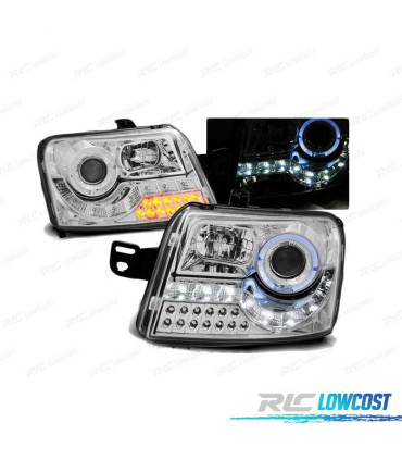 PHARES FIAT PANDA 03-11 LED ANGEL EYES CHROMÉ