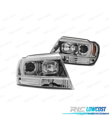 PHARES LED TUBE LIGHT JEEP GRAND CHEROKEE 99-05 CHROMÉ