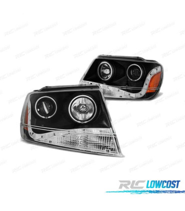 PHARES JEEP GRAND CHEROKEE 99-05 ANGEL EYES DAYLIGHT NOIR