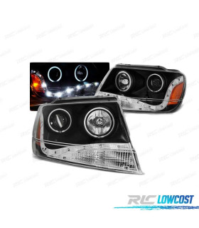 PHARES JEEP GRAND CHEROKEE 99-05 ANGEL EYES DAYLIGHT NOIR