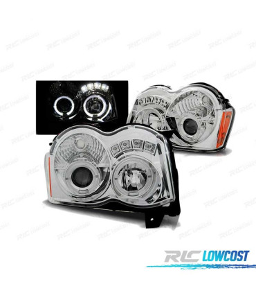 PHARES JEEP GRAND CHEROKEE 08-10 ANGEL EYES CHROMÉ