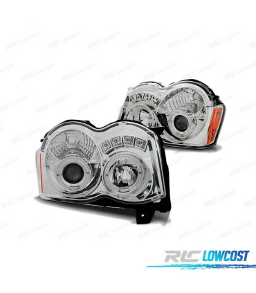 PHARES JEEP GRAND CHEROKEE 08-10 ANGEL EYES CHROMÉ