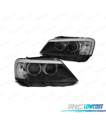 PHARES BMW X3 F25 10-14 LED ANGEL EYES NOIR