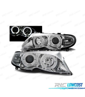 PHARES BMW E46 01-05 ANGEL EYES CHROMÉ