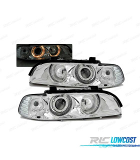PHARES BMW E39 95-03 ANGEL EYES CHROMÉ