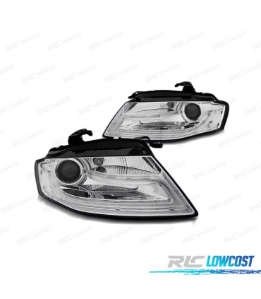 PHARES LED AUDI A4 B8 08-11 TRU DRL XENON CHROMÉ