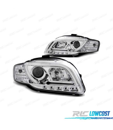 PHARES AUDI A4 B7 04-08 FEUX DE JOUR CHROMÉ TRU DRL ECE-R87