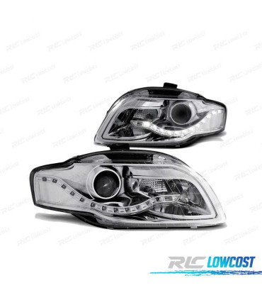 PHARES AUDI A4 B7 04-08 LED FEUX DE JOUR CHROMÉS DRL