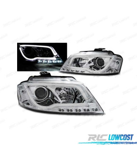 PHARES LED AUDI A3 8P 08-12 TRU DRL CHROMÉ