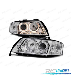 PHARES XÉNON AUDI A6 99-01 ANGEL EYES CHROMÉ