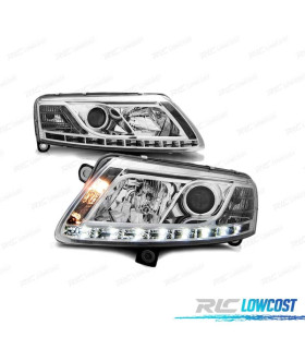 PHARES LED AUDI A6 C6 04-08 TRU DRL CHROMÉ