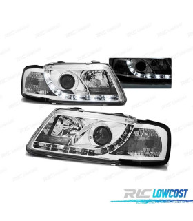 PHARES AUDI A3 8L 96-00 TRU DRL ECE-R87 CHROMÉ