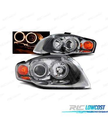 PHARE ANGEL EYES AUDI A4 B7 04-08 CHROMÉ