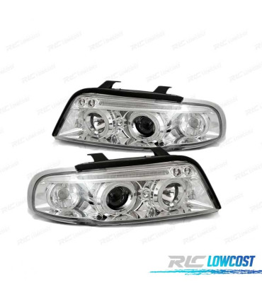 PHARE ANGEL EYES AUDI A4 94-98 CHROMÉ