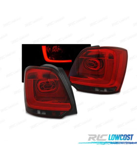 FEUX ARRIÈRE VOLKSWAGEN VW POLO 6R 09-13 LED BAR ROUGE FUMÉ