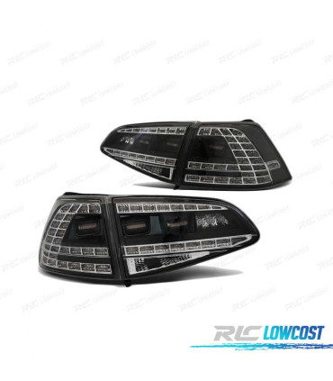 FEUX ARRIÈRE POUR VOLKSWAGEN VW GOLF 7 12-17 LOOK GTI NOIRS