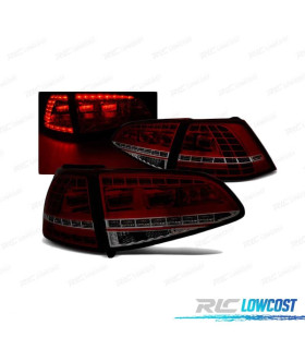 FEUX ARRIÈRE VOLKSWAGEN VW GOLF 7 12-17 LOOK GTI ROUGE CHROME FUMÉ
