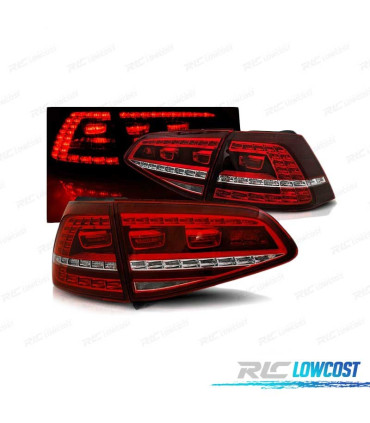 FEUX ARRIÈRE FULL LED VOLKSWAGEN VW GOLF 7 12-17 LOOK GTI ROUGE BLANC