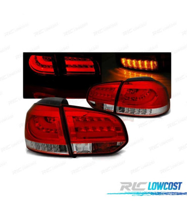 FEUX ARRIÈRE POUR VOLKSWAGEN VW GOLF 6 08-12 LED ROUGE BLANC