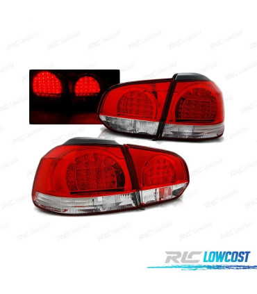 FEUX ARRIÈRE POUR VOLKSWAGEN VW GOLF 6 08-12 LED ROUGE BLANC