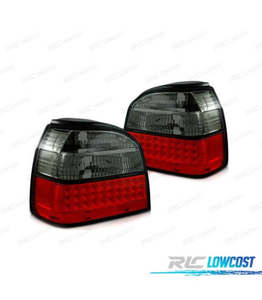 FEUX ARRIÈRE POUR VOLKSWAGEN VW GOLF 3 91-97 LED ROUGE FUMÉ