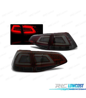 FEUX ARRIÈRE POUR VOLKSWAGEN VW GOLF 7 12-17 LED BAR ROUGE FUMÉ