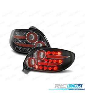 FEUX ARRIÈRE POUR PEUGEOT 206 98- LED NOIR