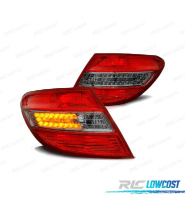 FEUX ARRIÈRE POUR MERCEDES W204 BERLINE 07-10 LED ROUGE FUMÉ