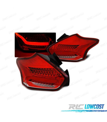 FEUX ARRIÈRE POUR FORD FOCUS 3 HATCHBACK 15-18 CLIGNOTANT LED DYNAMIQUE LED BAR