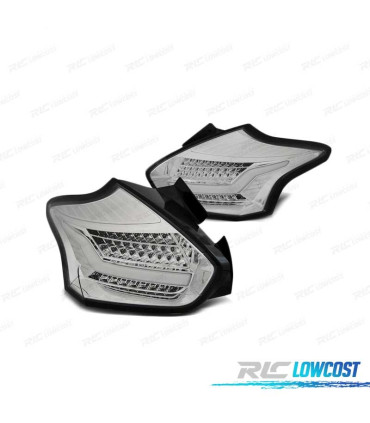 FEUX ARRIÈRE POUR FORD FOCUS 3 HATCHBACK 15-18 CLIGNOTANT LED DYNAMIQUE LED BAR CHROMÉ
