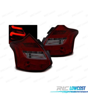 FEUX ARRIÈRE FORD FOCUS 3 HATCHBACK 11-14 CLIGNOTANT DYNAMIQUE LED ROUGE FUMÉ